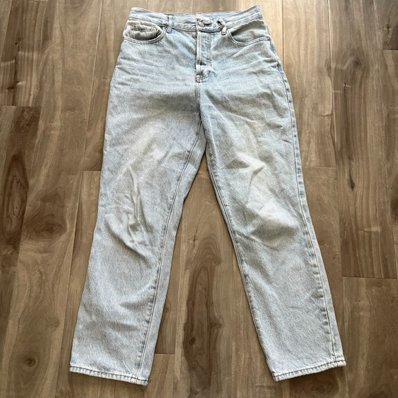 PacSun Denim - PacSun High Rise Straight‎ Leg Jeans Women's Size 27 Light Wash Denim Blue Flaw